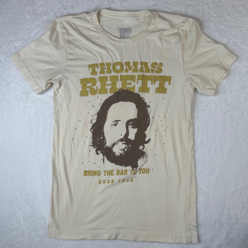 Thomas Rhett Bring The Bar To You 2022 Tour Graphic T-Shirt Small Cream Mens